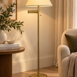 Lampa podłogowa mosiężna- "ramię łamane"