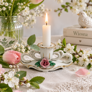 Decorative porcelain candle holder Drezden
