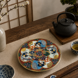 Spodek pod filiżankę porcelanowy Japonia Kutania