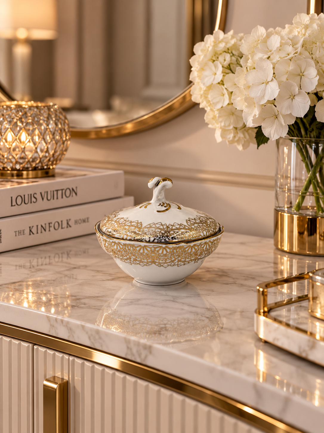 Zabytkowa bombonierka porcelanowa Oscar Schaller