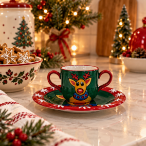 Zestaw śniadaniowy Filiżanka kolekcjonerska ceramiczna Living Art Rudolph
