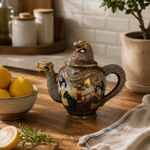 Dzbanek do herbaty porcelanowy Japonia Kutania