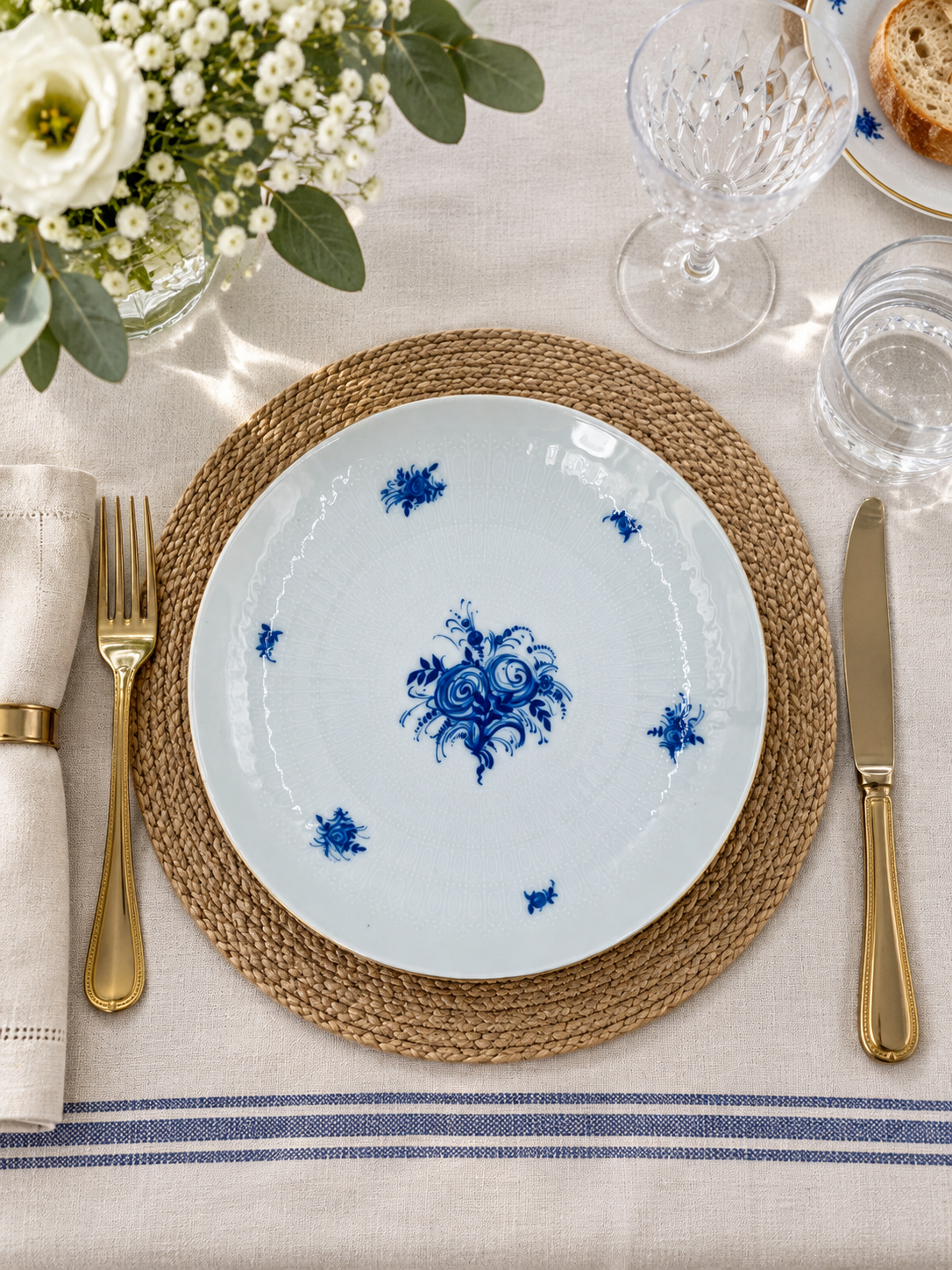 Talerz deserowy porcelanowy Rosenthal Romanze in Blau