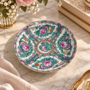 Antyczny talerzyk porcelanowy Chiny Rose Medallion