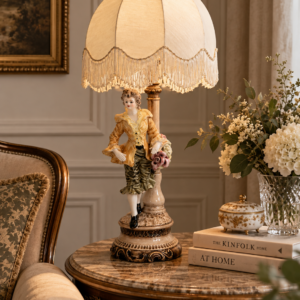 Włoska lampa stołowa  porcelanowa ręcznie malowana