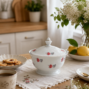 Zabytkowa cukiernica porcelanowa Oscar Schaller & Co