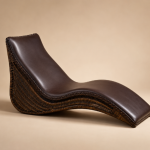 Armchair, sofa, chaise longue in rattan and eco leather
