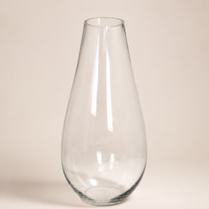 Drop-shaped glass vase