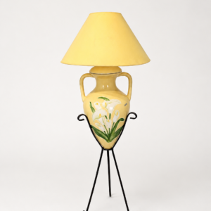 Ceramiczna lampa w stylu vintage ręcznie malowana