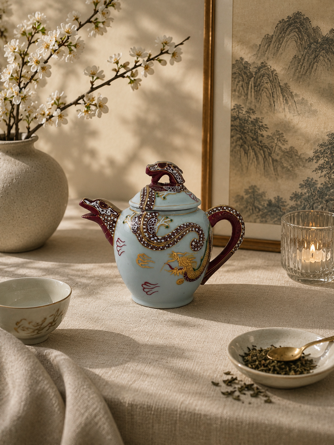Antyczny Imbryk porcelanowy Dragonware Japonia
