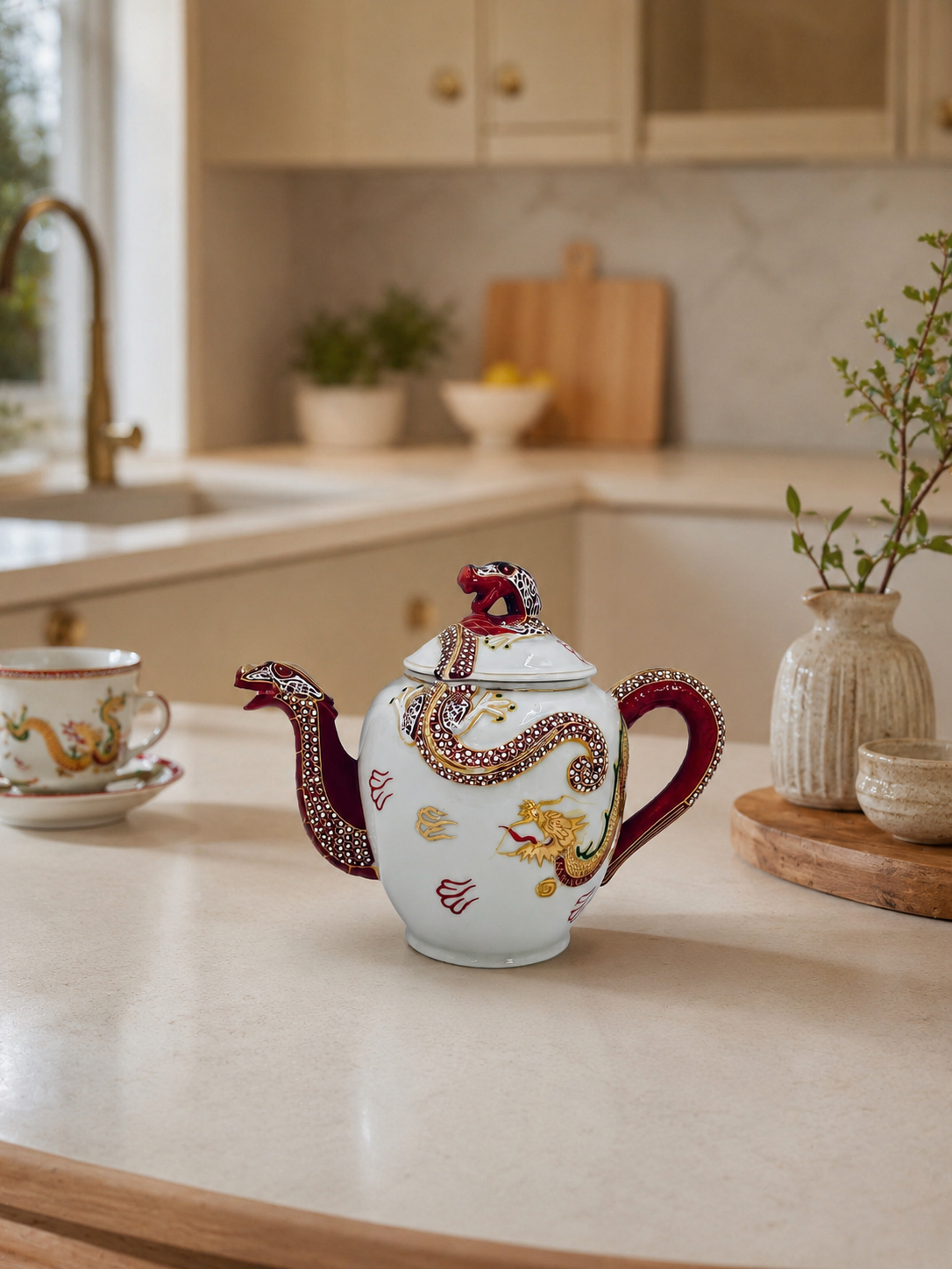 Antyczny dzbanek porcelanowy Dragonware Japonia - Image 2