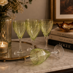 Vintage crystal wine glass