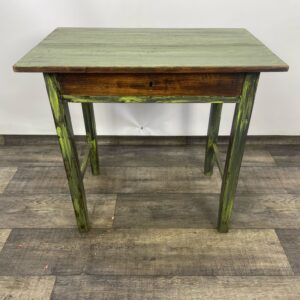 Rustic green table, helper