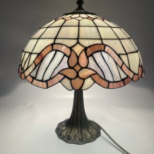 Tiffany style brass table lamp