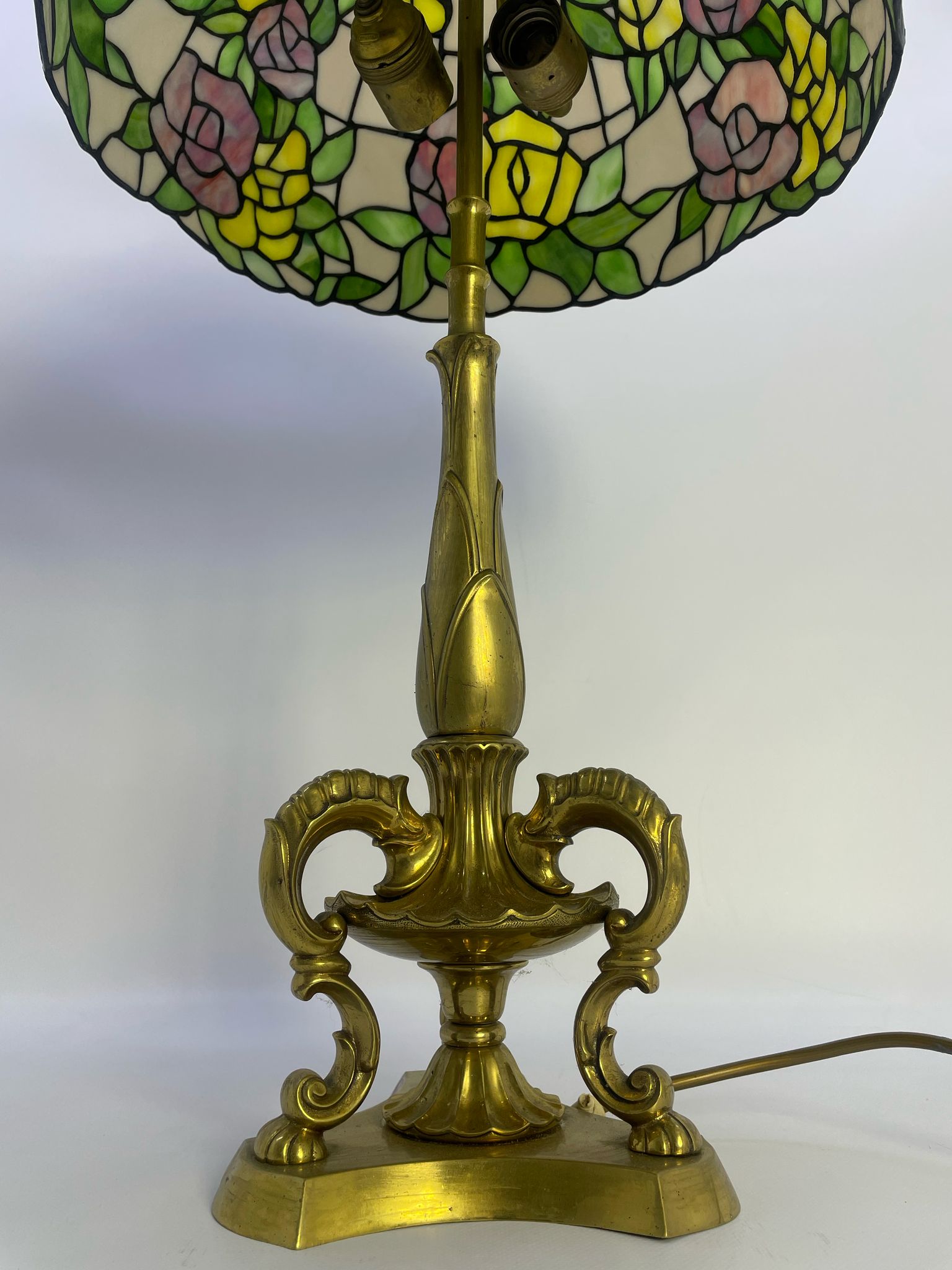 Lampa witrażowa mosiądz w stylu Tiffany - obrazek 14