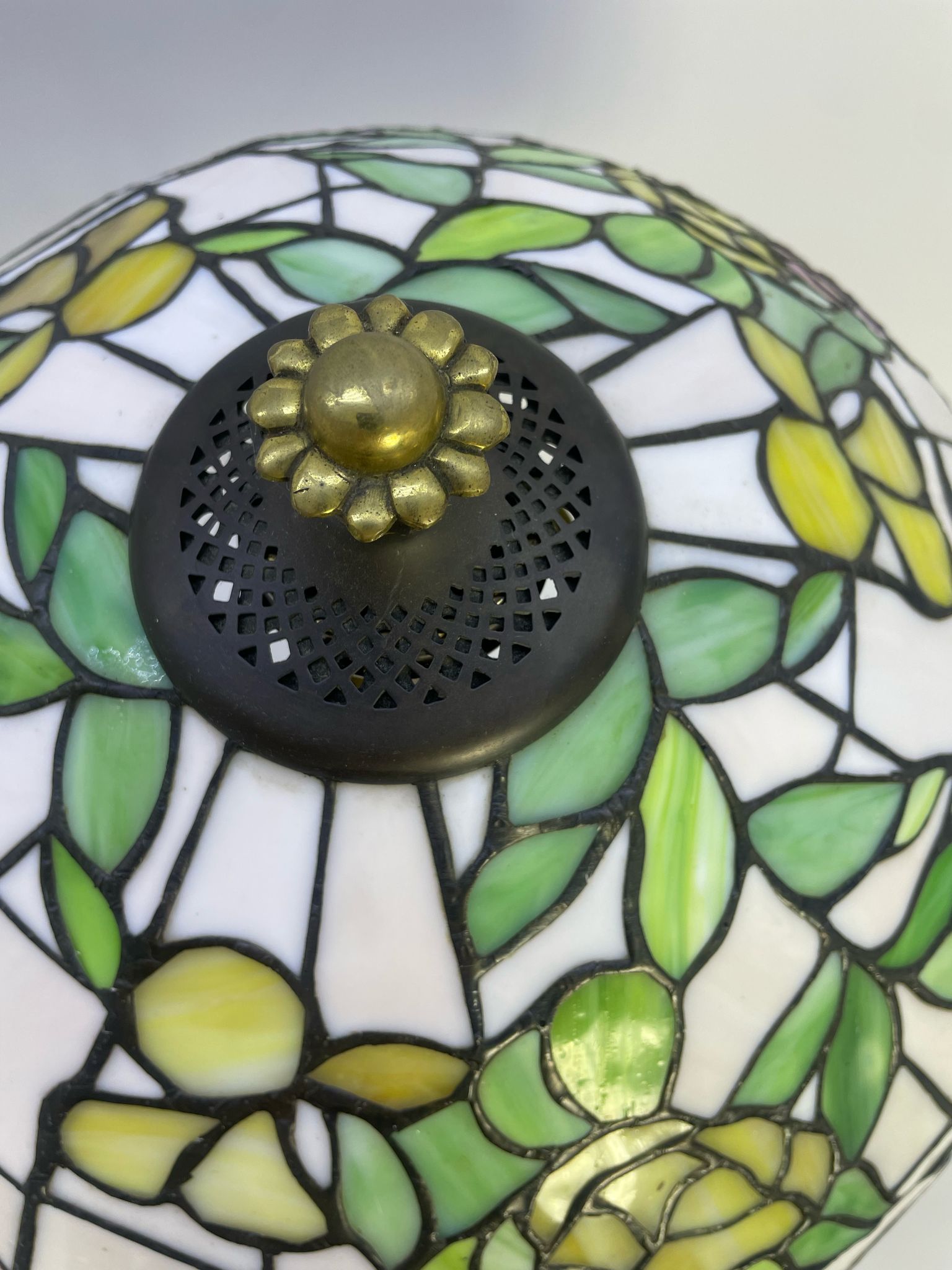 Lampa witrażowa mosiądz w stylu Tiffany - obrazek 11