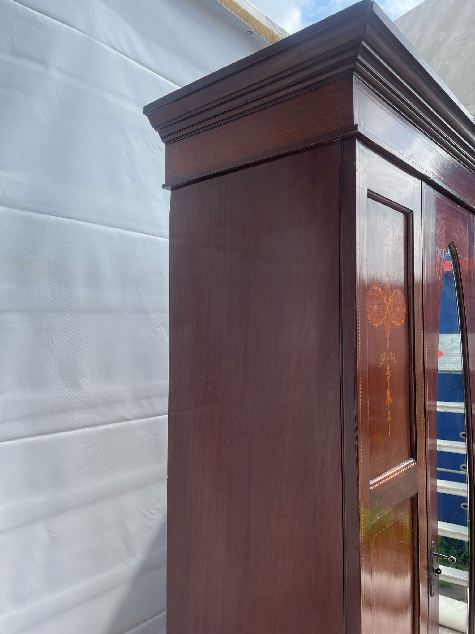 Szafa secesyjna z lustrem kryształowym z drewna palisandrowego - Image 14