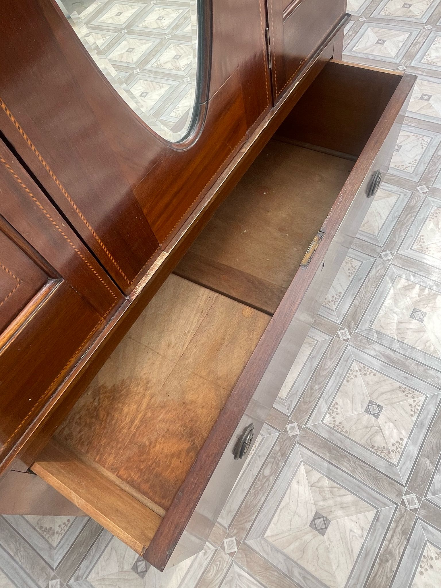 Szafa secesyjna z lustrem kryształowym z drewna palisandrowego - Image 8