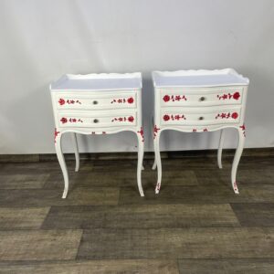 Folkstyle whitewashed bedside cabinets