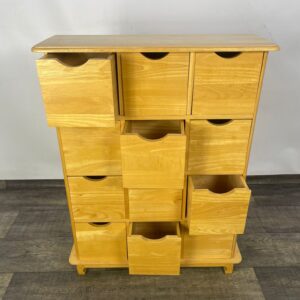 Solid beechwood cabinet with 12 drawers