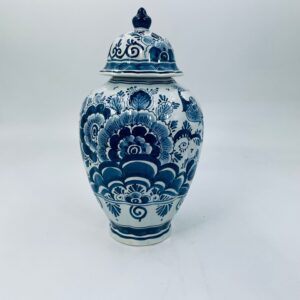 Vase with lid hand painted