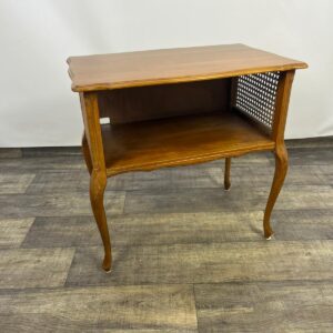 Console, carved cabinet with raffia from the 1950s