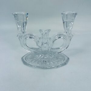 Two-armed crystal candle holder