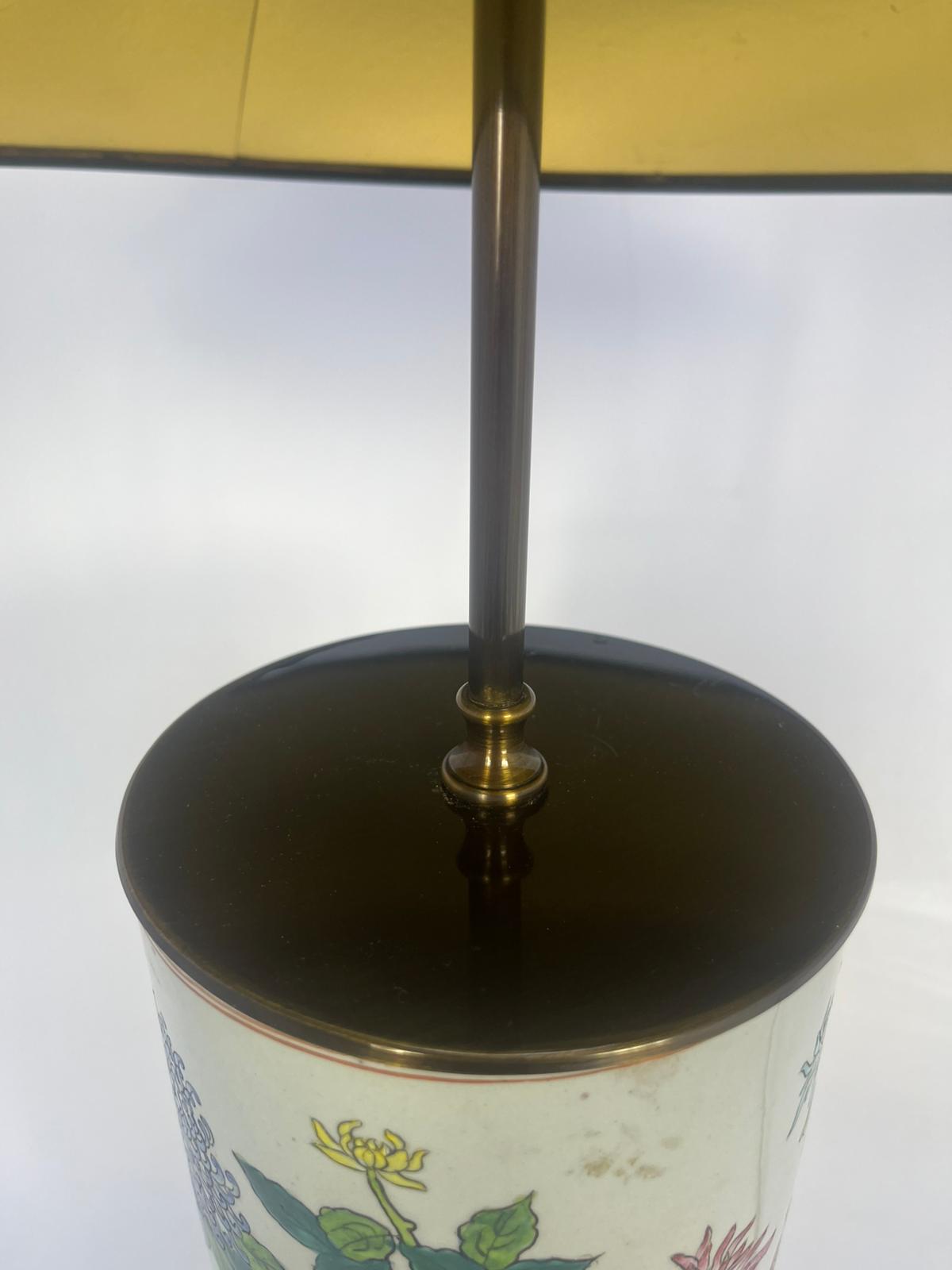 Lampa stołowa porcelanowa z mosiądzem w stylu chińskim, japońskim - obrazek 9