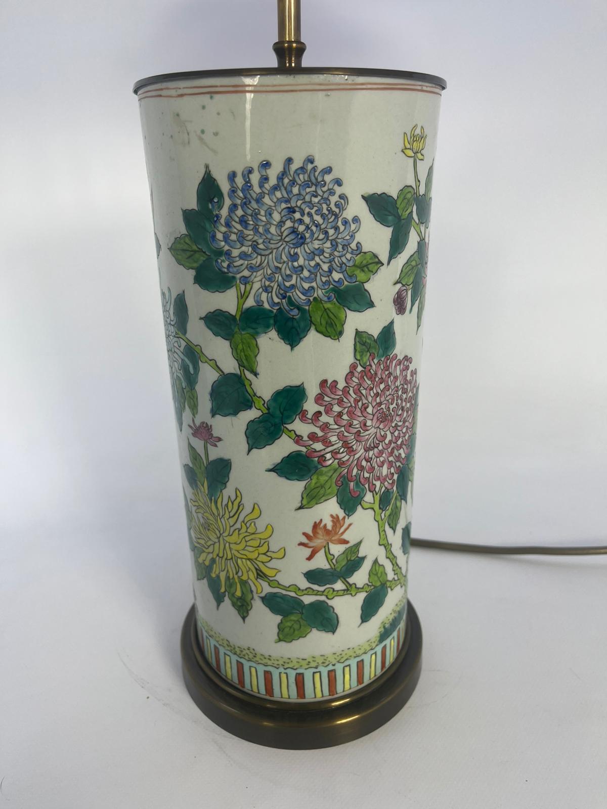 Lampa stołowa porcelanowa z mosiądzem w stylu chińskim, japońskim - obrazek 10