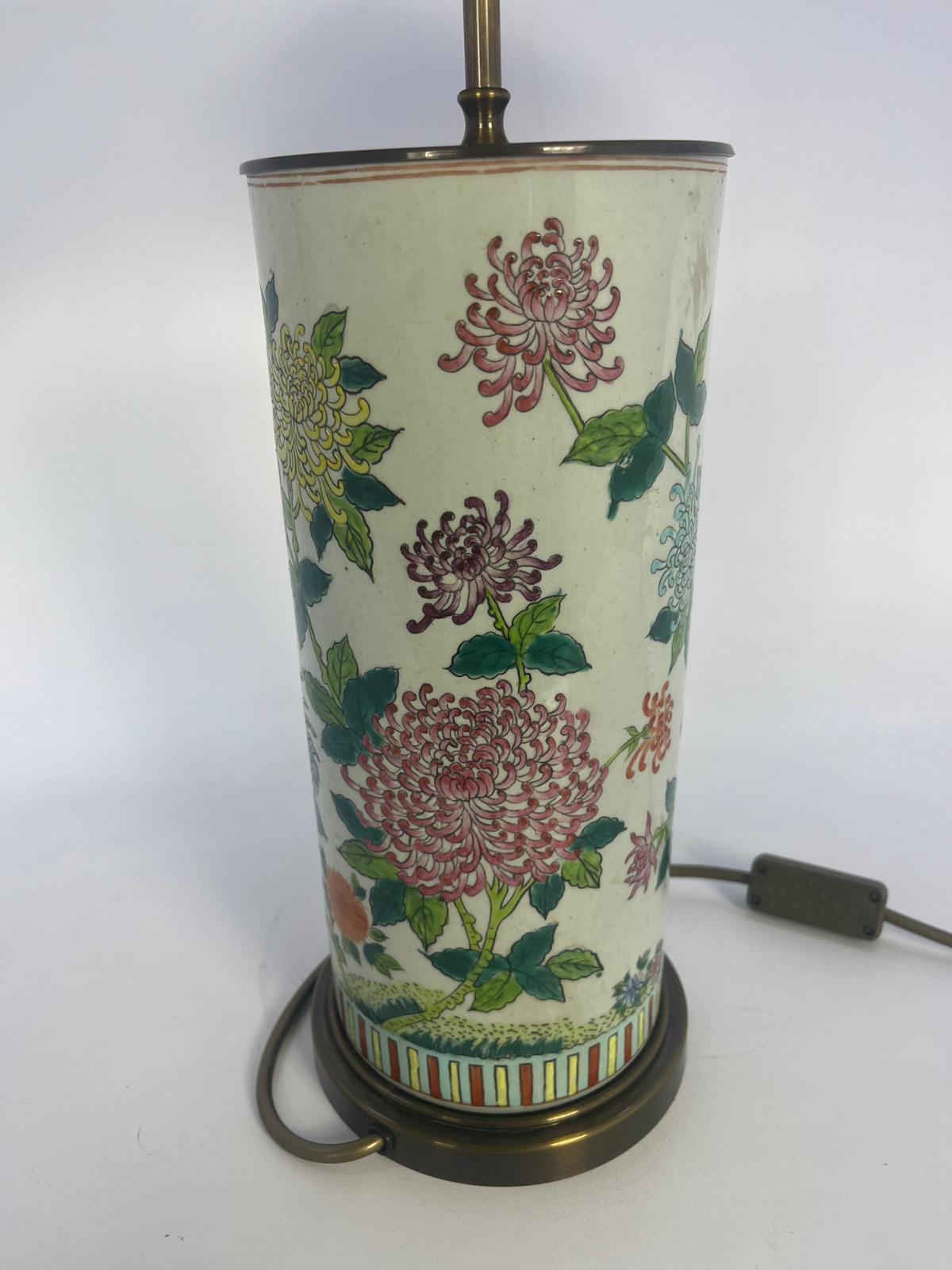 Lampa stołowa porcelanowa z mosiądzem w stylu chińskim, japońskim - obrazek 11