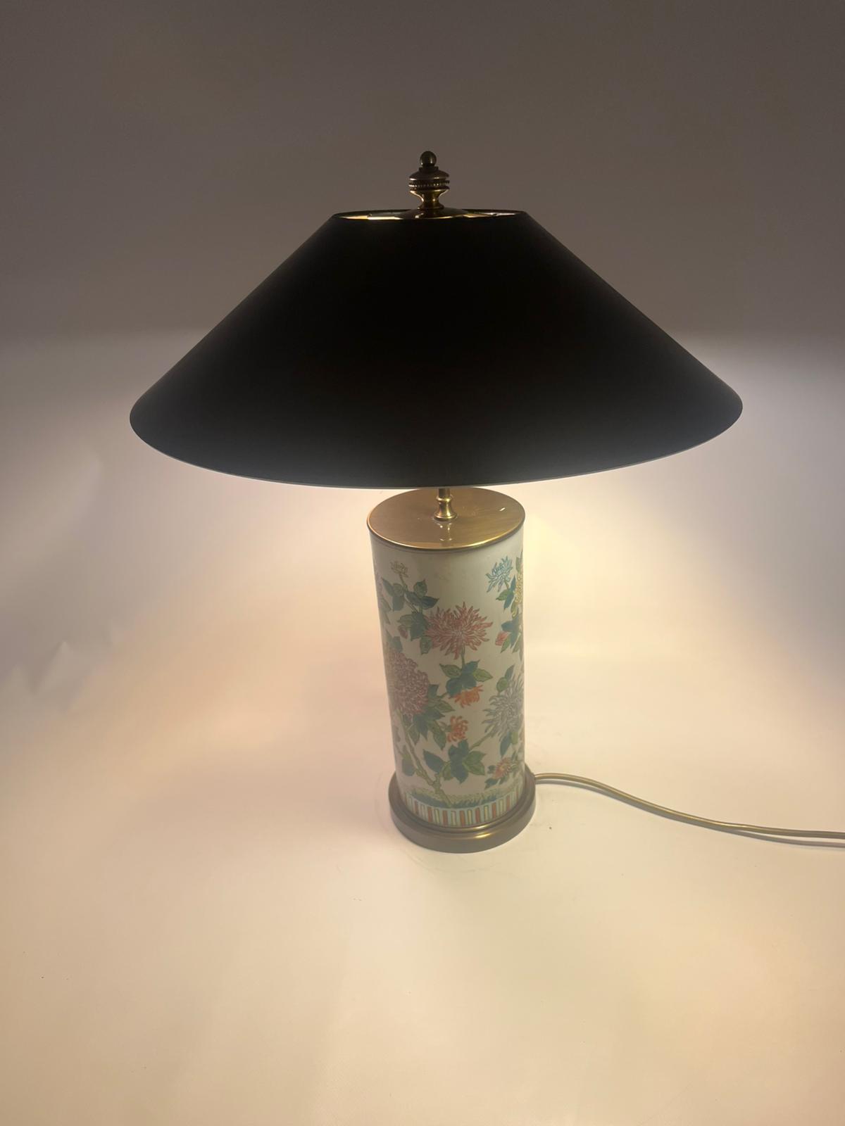 Lampa stołowa porcelanowa z mosiądzem w stylu chińskim, japońskim - obrazek 16
