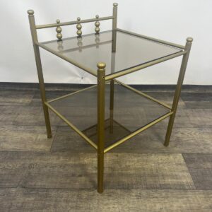 Table, bedside table, glass helper gilded vintage