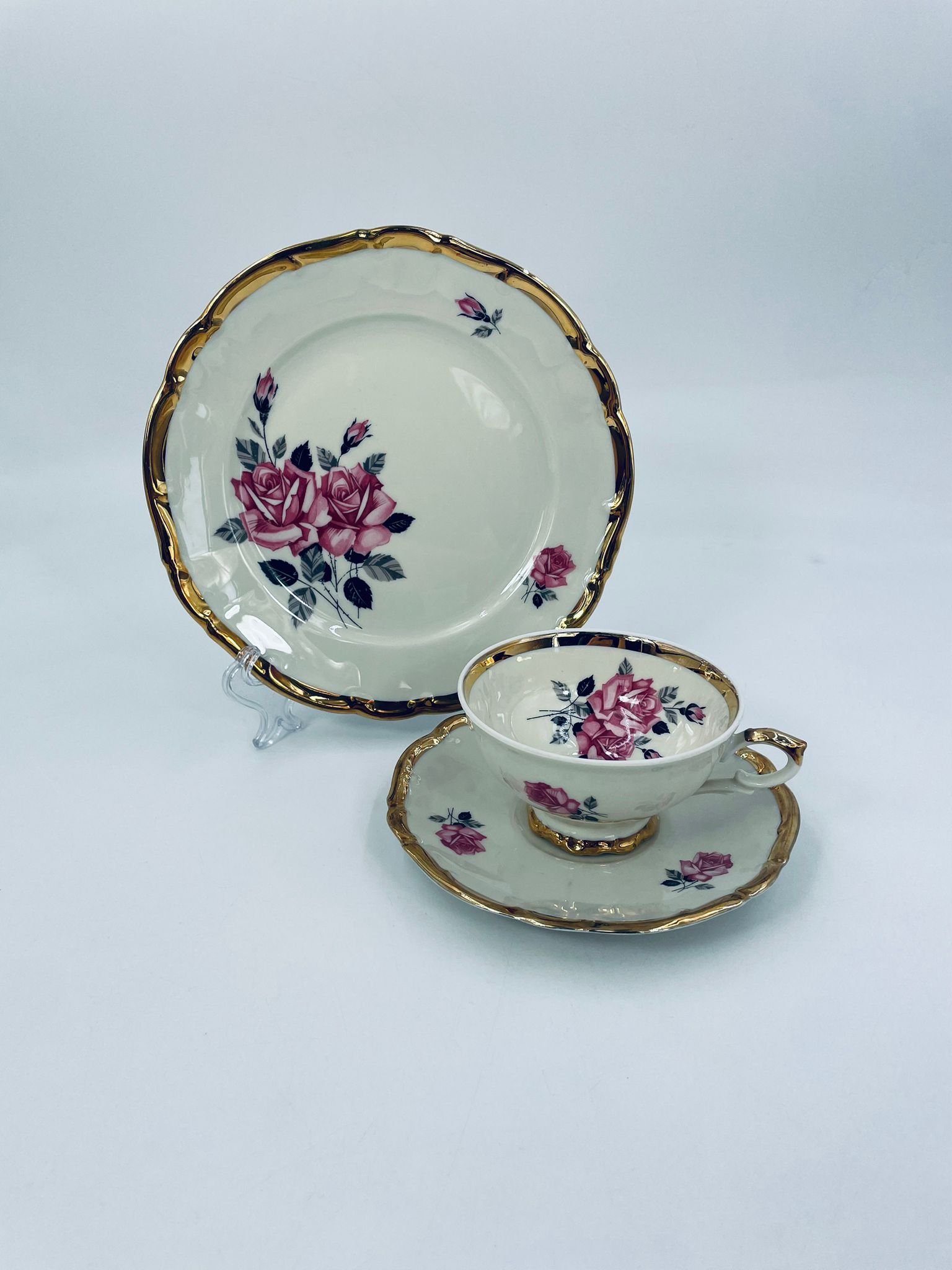 Zestaw śniadaniowy trio wytwórni Bareuther Waldsassen Bavaria - obrazek 2