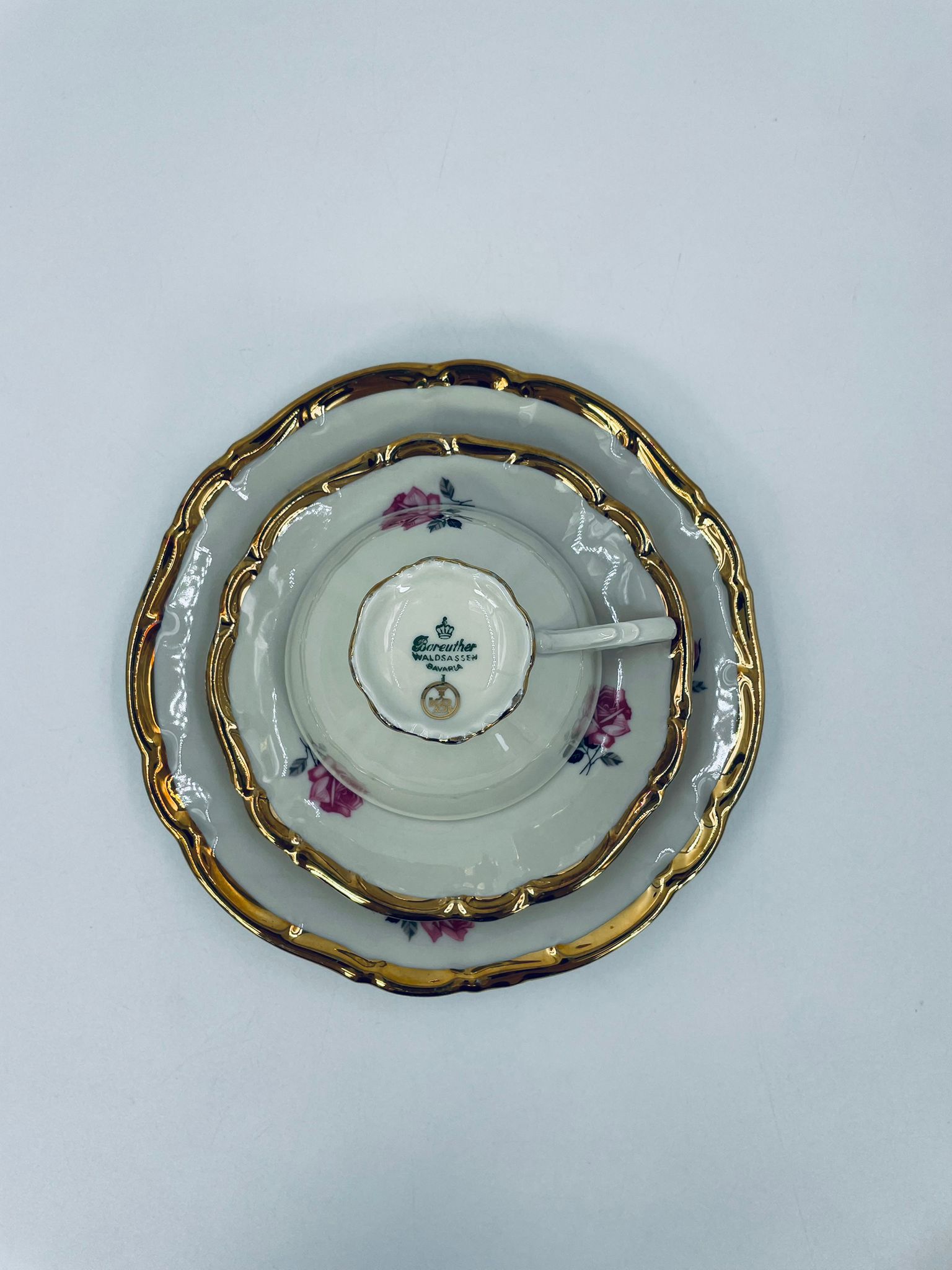 Zestaw śniadaniowy trio wytwórni Bareuther Waldsassen Bavaria - obrazek 5