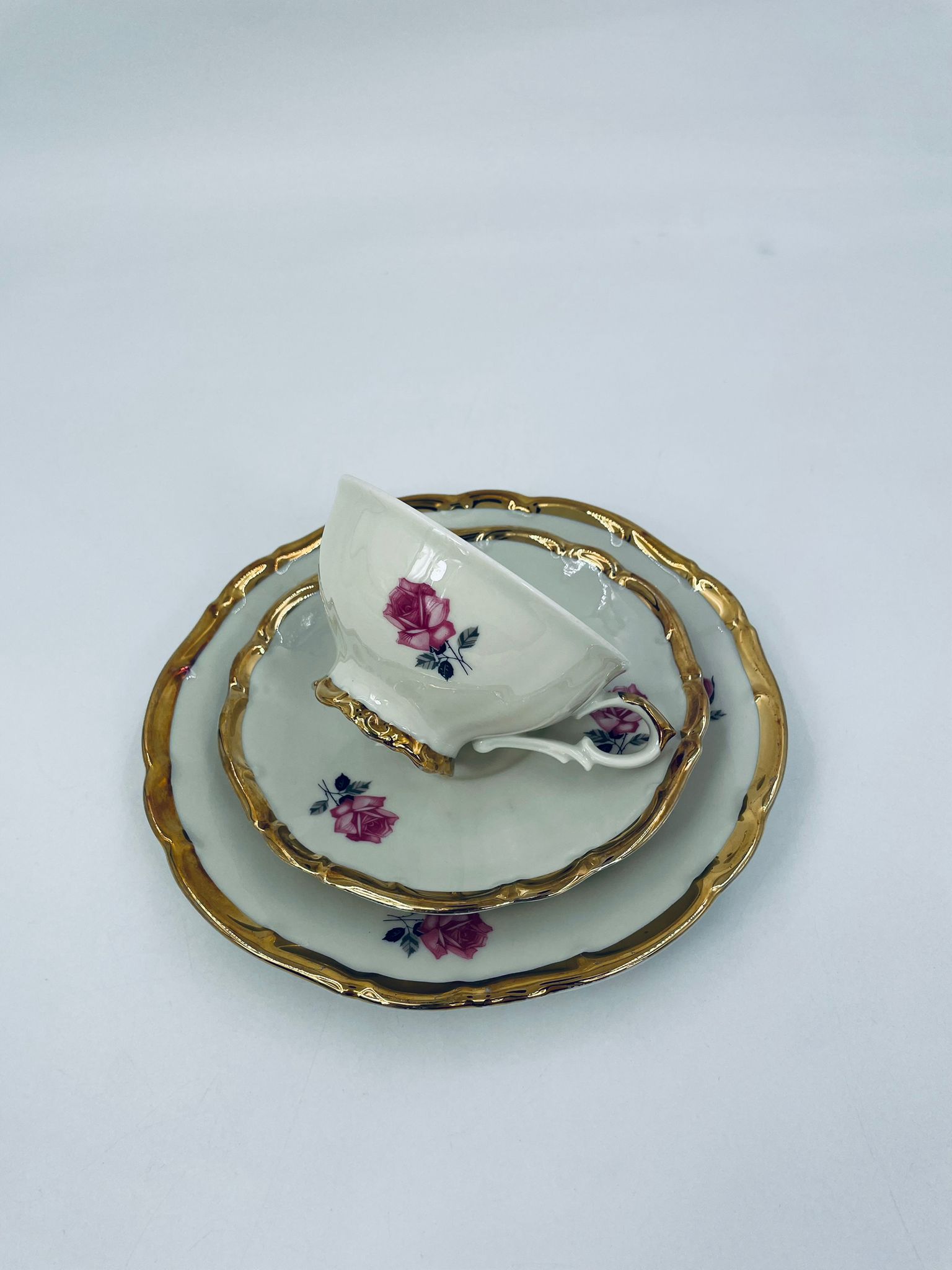 Zestaw śniadaniowy trio wytwórni Bareuther Waldsassen Bavaria - obrazek 6