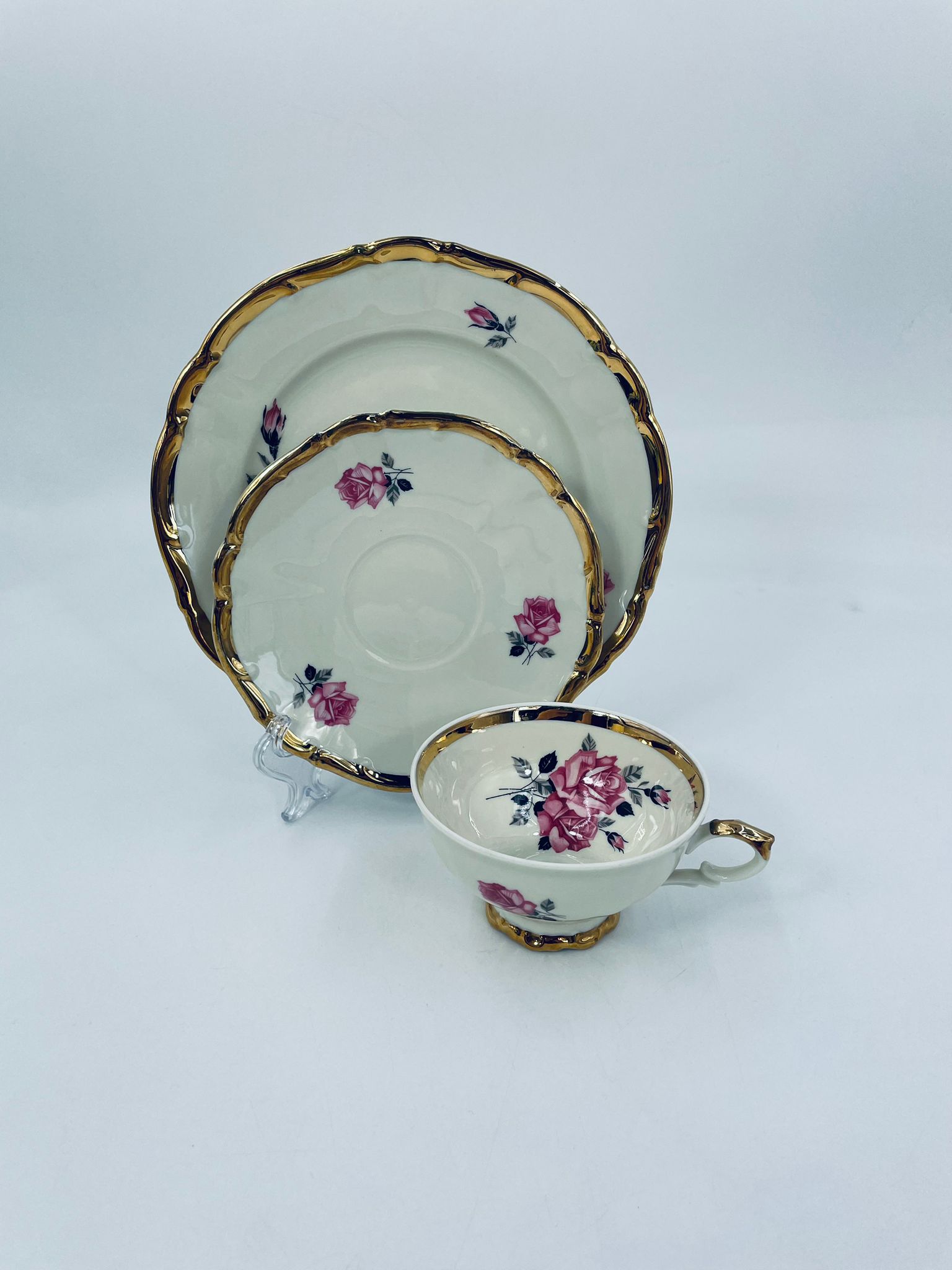 Zestaw śniadaniowy trio wytwórni Bareuther Waldsassen Bavaria - obrazek 7