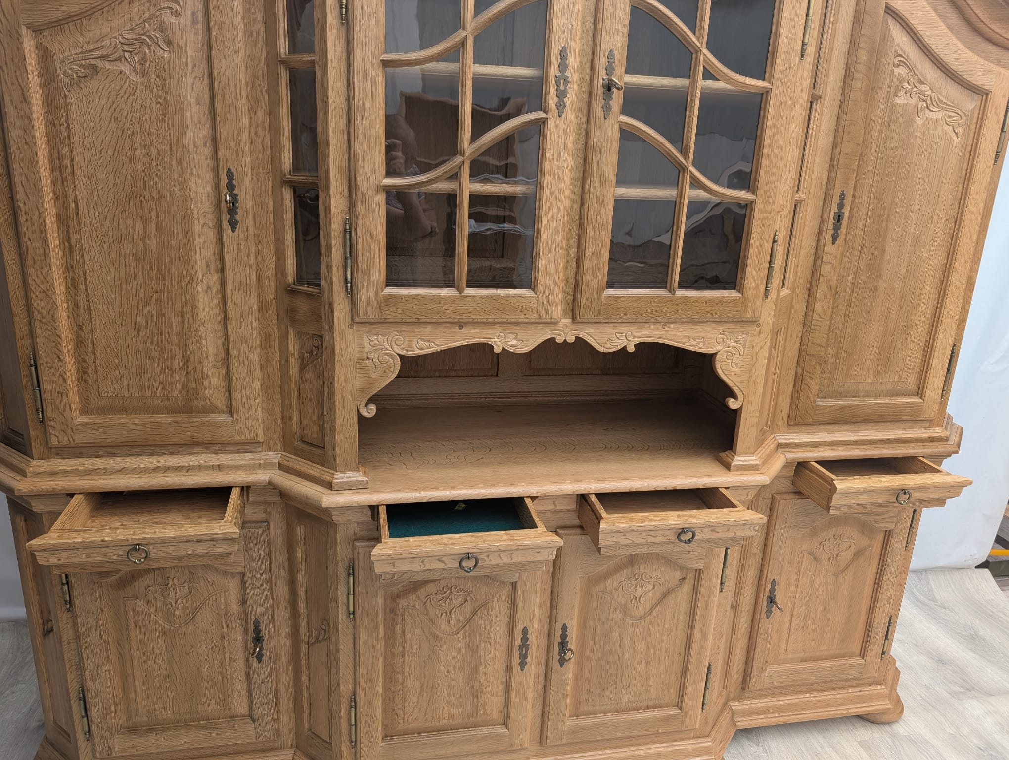 Stylowa witryna, kredens z litego drewna dębowego - Image 6