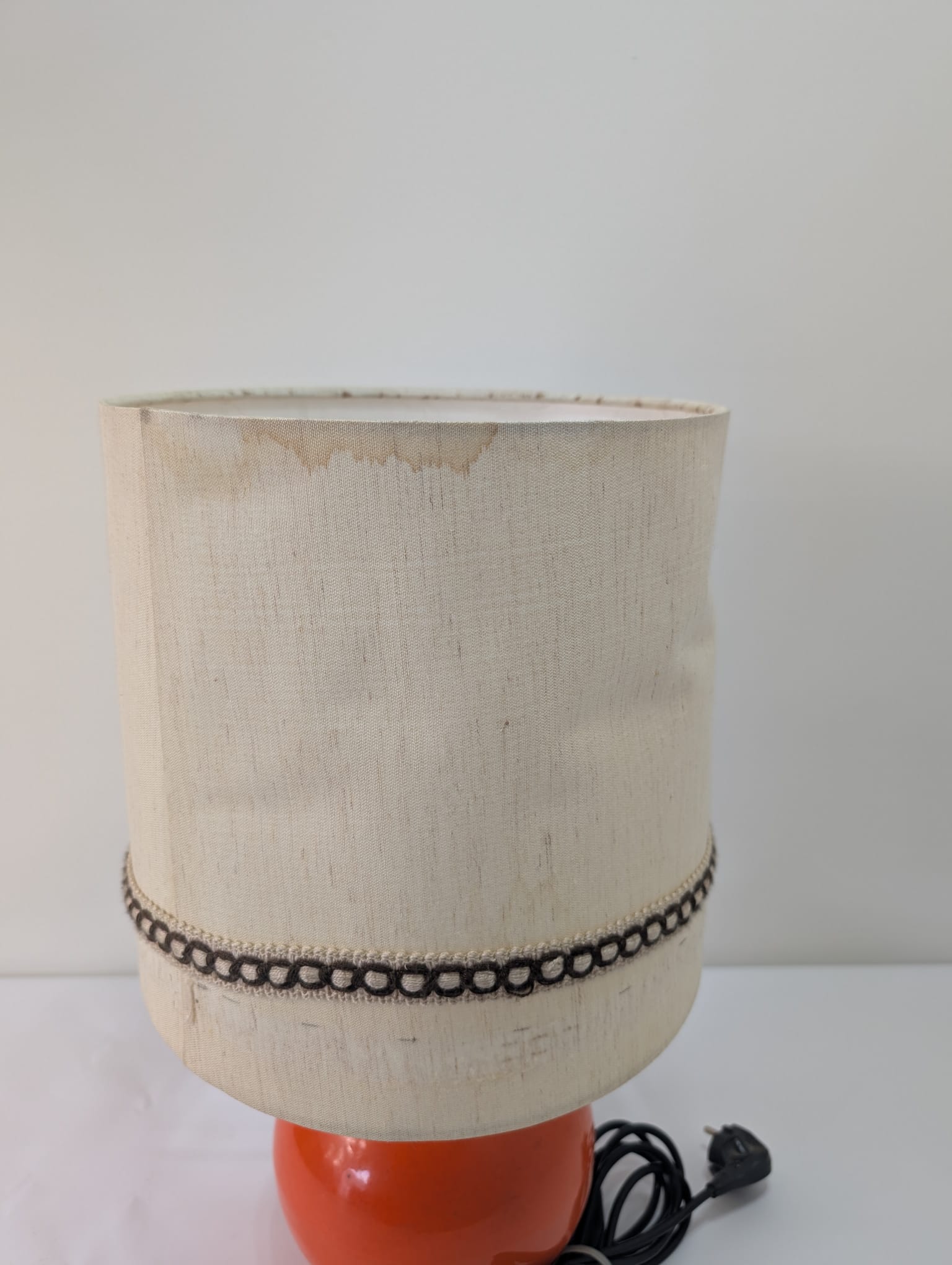 Lampka stołowa, nocna ceramiczna pomarańczowa z lat 70-tych - Image 7