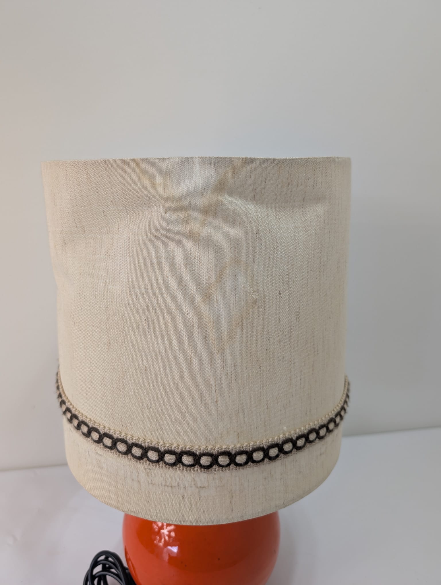 Lampka stołowa, nocna ceramiczna pomarańczowa z lat 70-tych - Image 8