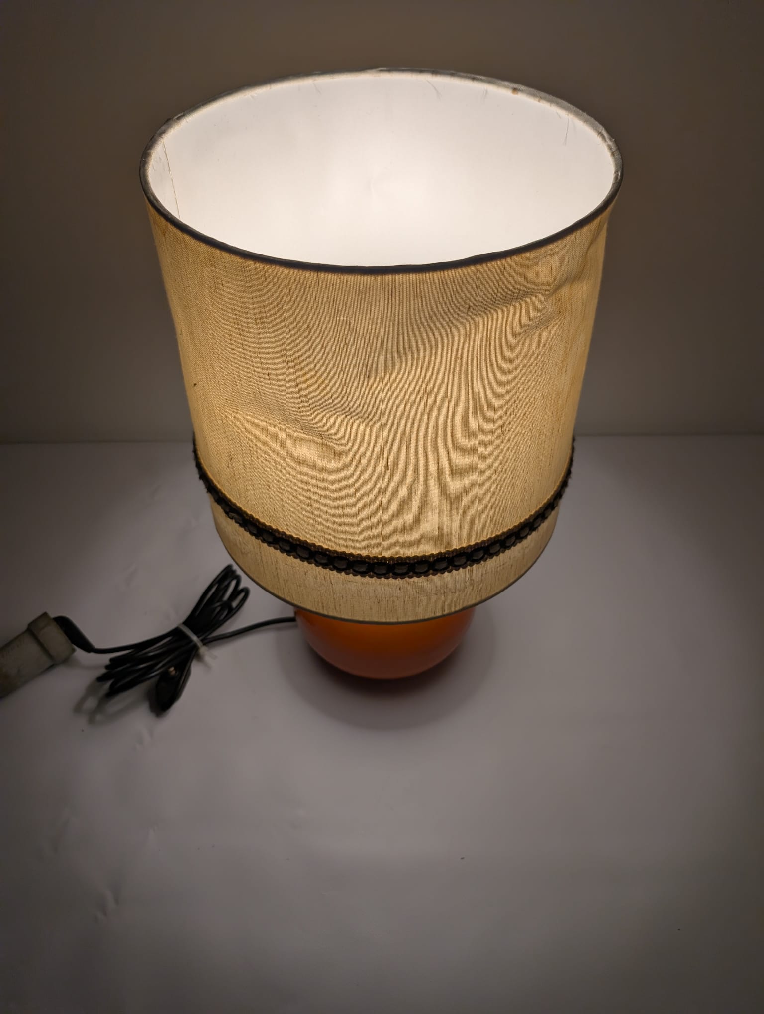 Lampka stołowa, nocna ceramiczna pomarańczowa z lat 70-tych - Image 12