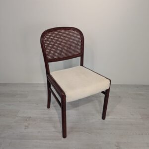 Wooden bentwood chair in mahogany with raffia