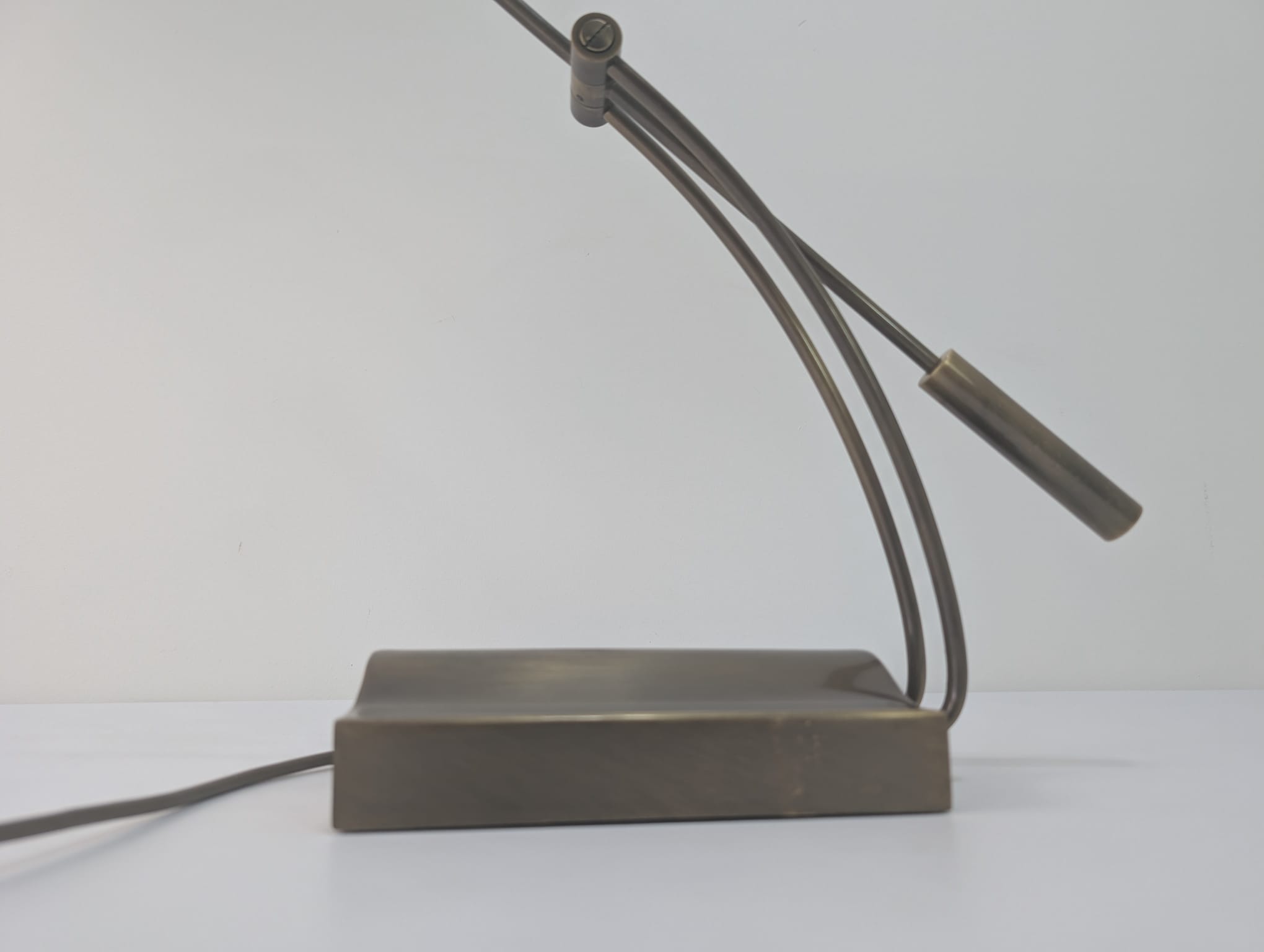 Lampka stołowa, biurowa mosiężna vintage - obrazek 10