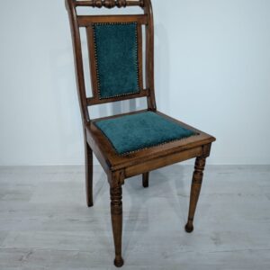 Antique oak chair in green
