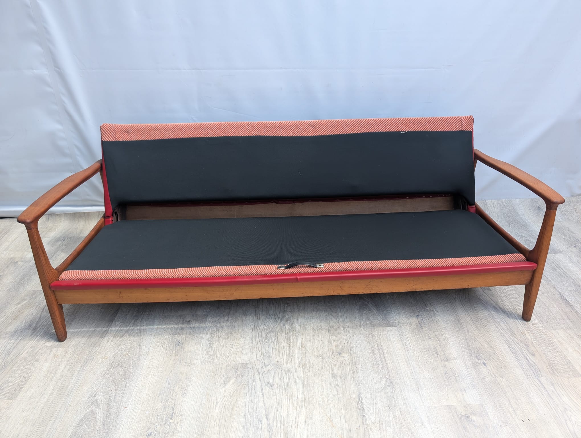 Sofa/ kanapa rozkładana Niemcy Tek 60-te lata proj. Eugen Schmidt - Image 11