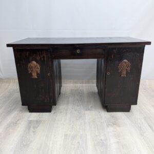 Solid oak desk from the inter-war period - double-sided