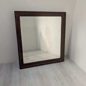 Mirror in walnut with brass