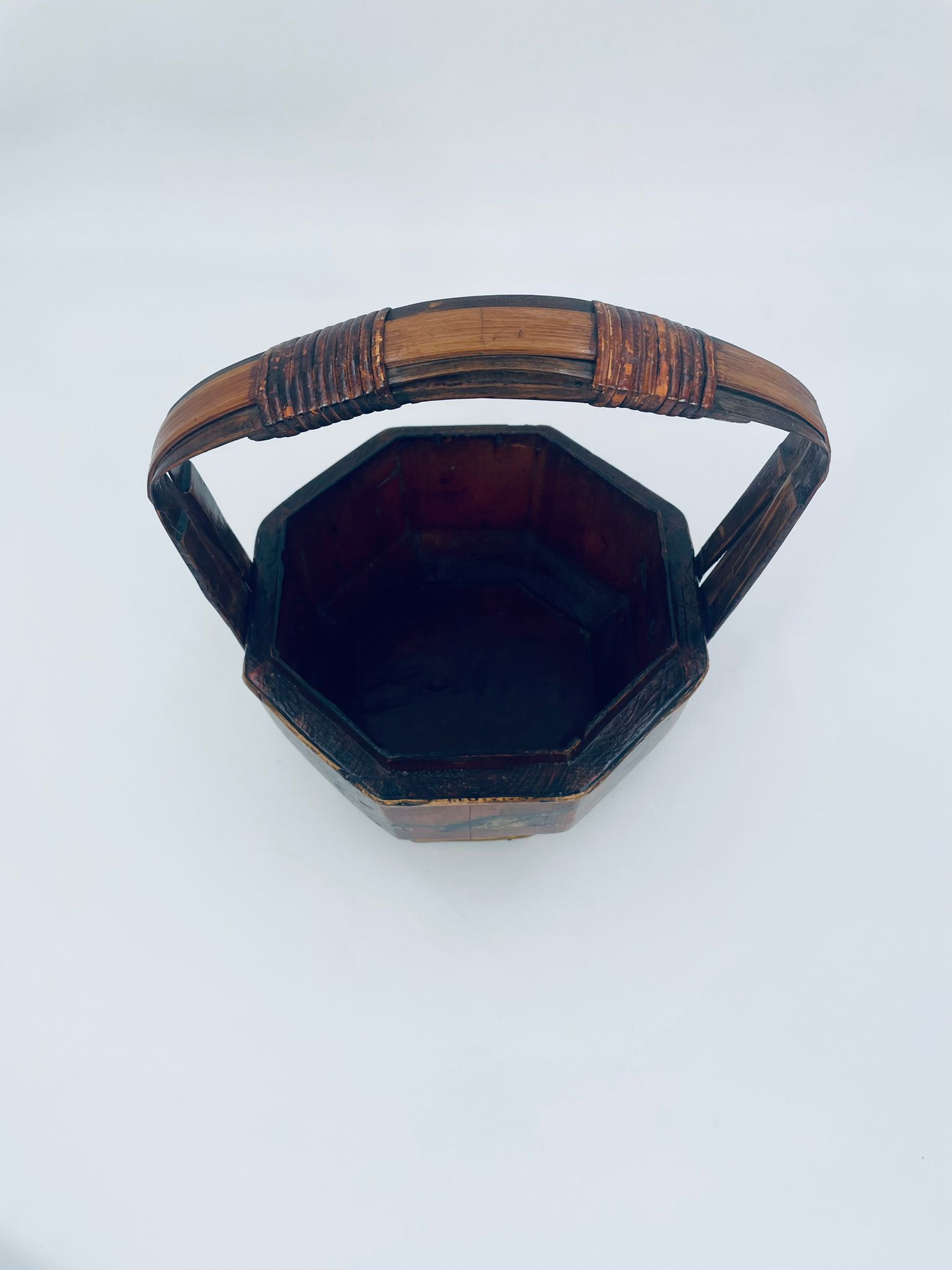 Chiński kosz ślubny bambusowy zabytkowy - Image 5