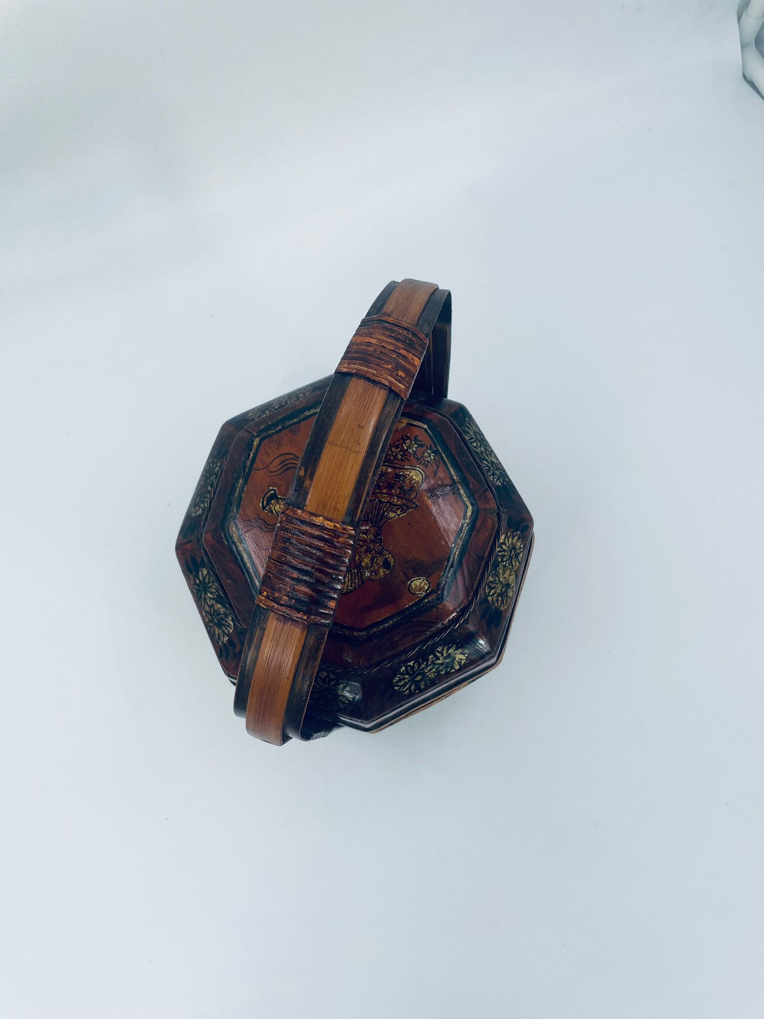 Chiński kosz ślubny bambusowy zabytkowy - Image 9