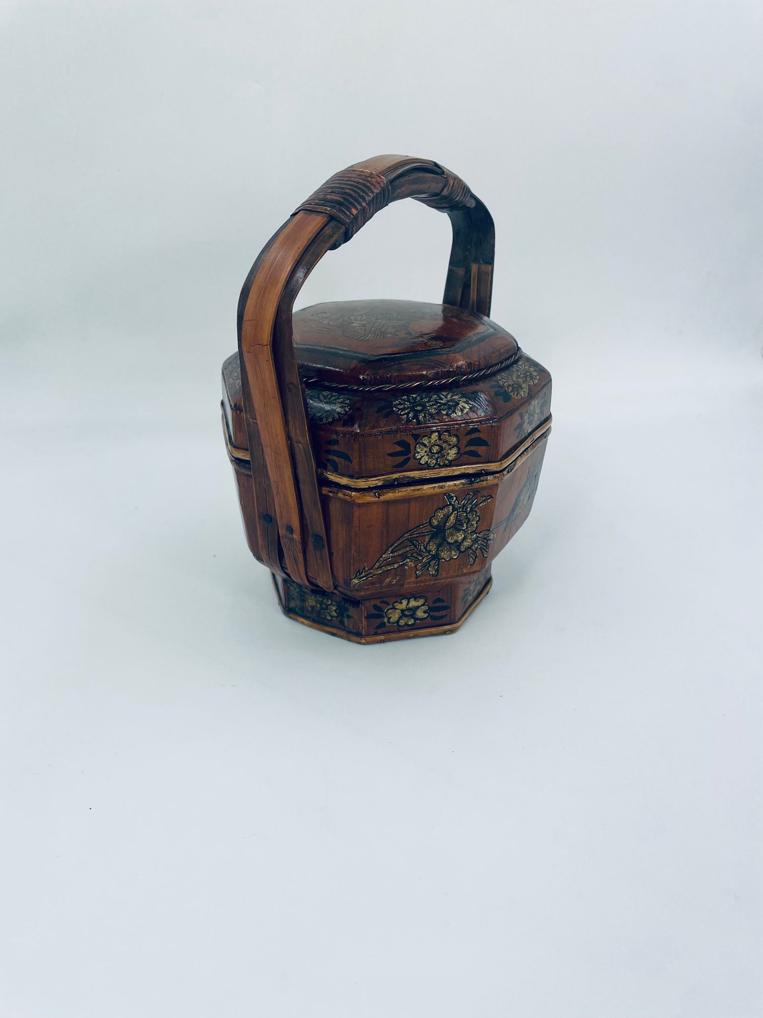 Chiński kosz ślubny bambusowy zabytkowy - Image 10