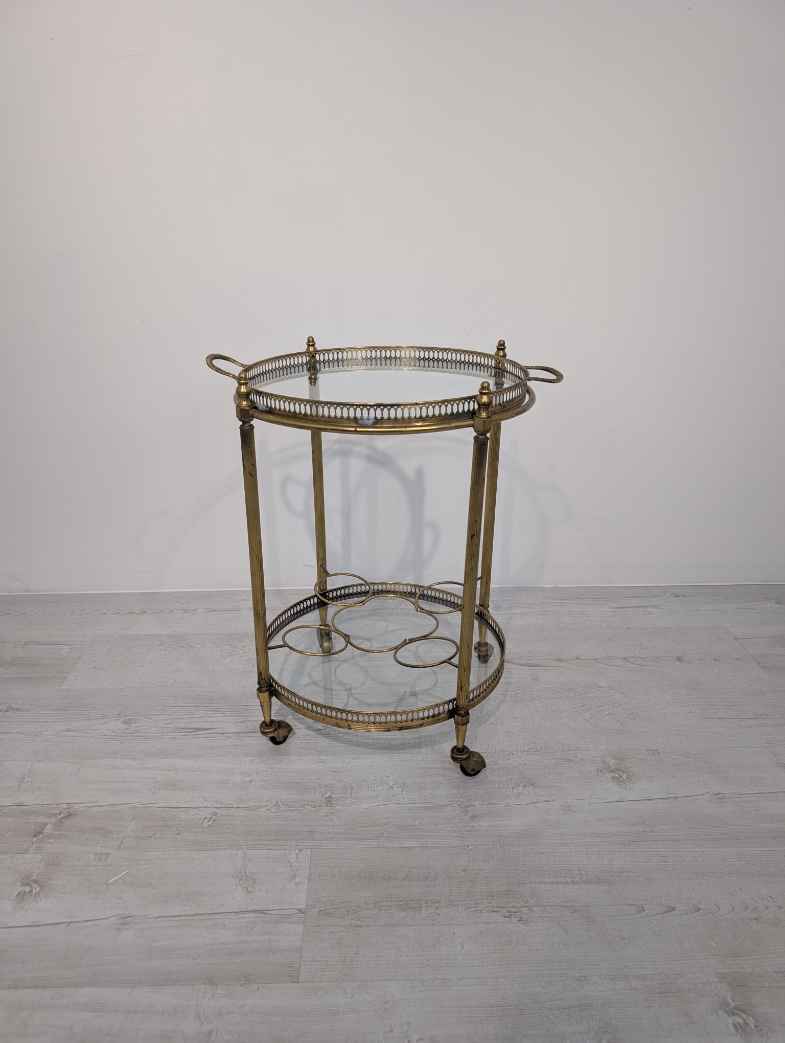 Mobilny barek francuski mosiężny z lat 50-tych - Image 2